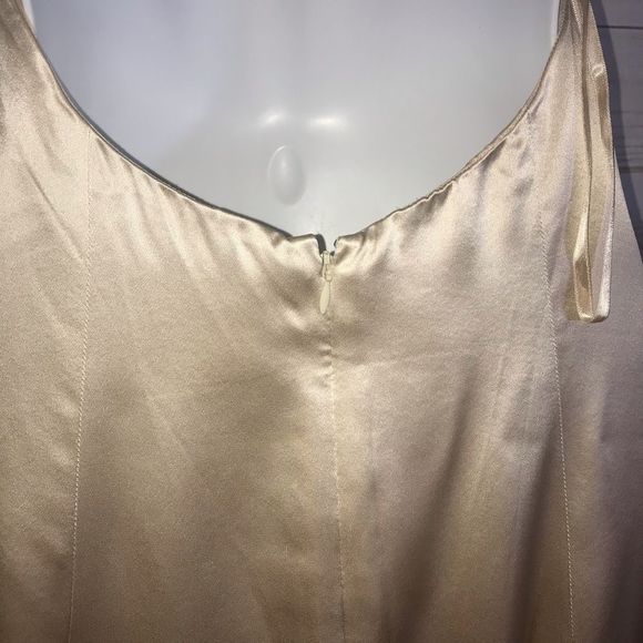 Antonio Gual Beige Silk Halter Dress-Size-10 - Picture 6 of 8